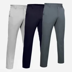 Pants Men Woven Slim Fit Sport Wear Solid Color Golf Pant Trousers With Side Pockets