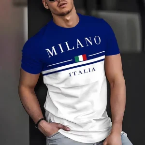 Paris Letter Printed Men’s Polyester Mesh T-shirt Trendy Short-sleeved Summer Neck Top Sports Casual Sun