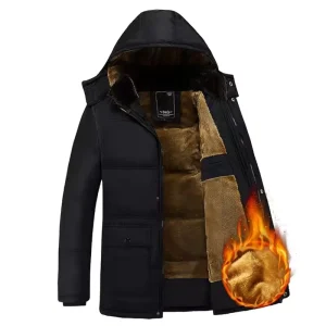 Parka Men Coats Winter Jacket Men Thick Hooded Waterproof Outwear Warm Coat Fathers’ Clothing Casual Men’s Overcoat