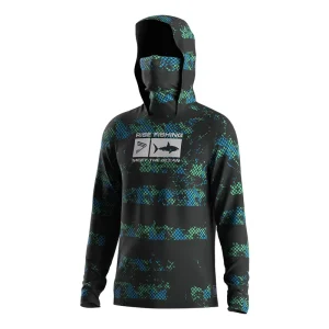 Performance Men’s Fishing Hunting Jersey with Side Mesh Panels Face Gaiter Ultralight UV Protection for Long Angling Sessions