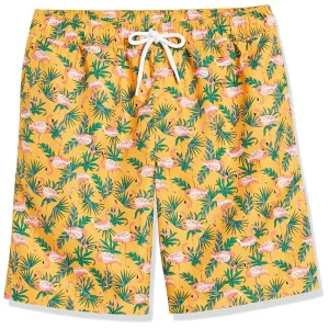 Philippines Yellow Patterned Beach Pants Casual Two Layer Shorts for Men’S Beachwear Swimwear Men