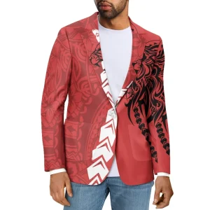 Pink Men’s Blazer Custom Polynesia Hawaii Lei With Maile Leaf & Pikake & Puakenikeni Elite Casual Blazer Exclusive Sports Jacket