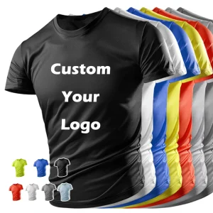 Plain Men’s t Shirt Polyester Tee Custom Sublimation Printing logo Unisex Gym Sports T shirts for Men