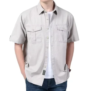 Plain Summer Plus Size Formal Work Men’s Short Sleeve Shirt