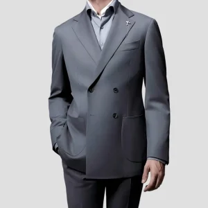 Plus Size High End Men’s Business Casual Suit Single Breasted TR Fabric Solid Color Formal Suit for Business Meetings