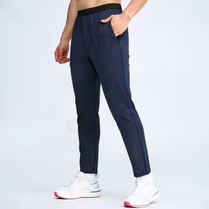 Plus Size Men’s Polyester Flat Belt Back Pocket Casual Slim Fit Pants