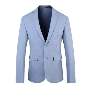 Plus Size Men’s Suit Blazer Slim Fit 2 Buttons Casual