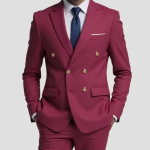 Plus Size Men’s TR Fabric Business Formal Two-Piece Suit Jacket Set