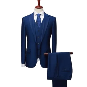 Plus Size Slim Fit Blazer Classic 3 Pcs Set Wedding Formal Peaked Lapel Men’s Clothing Business Suits