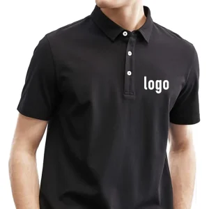Polo Custom Embroidered Design Logo Sport Luxury Plain Golf Men 100% Cotton Black Polo Shirt With Embroidery Logo