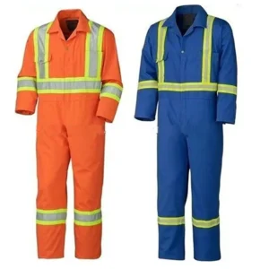 Polyester Cotton Reflective Stripes Windproof Coverall Men’s Workwear Overalls Construction One Piece Hi Visibility