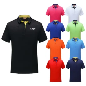 Polyester Men’s Polo Shirts Work Group T Shirt Uniform Embroidery Printing Plain Blank Custom Logo Golf Polo Shirt