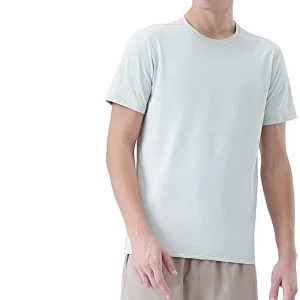 Polyester Men’s Sporty Casual Short Sleeve Sports T-Shirt Summer Thin Moisture-wicking Quick-drying Blank Solid Pattern