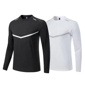 Polyester Oversized Gym Fitness Sets Men Pullover Fitness Sportswear Long Sleeve Fitness Shirt
