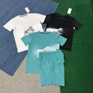 Popular Brand Men’s Athletic Activewear Set Breathable T Shirt and Workout Shorts for Fitness Training