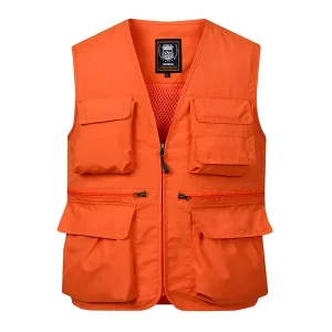 Practical Men’s Utility Fishing Vest Mountain Photography Climbing Sleeveless Colorful Waistcoat