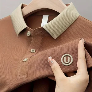 Premium Fabric Breathable 100% Cotton T-shirts Quick Drying Casual Business Lapel Custom Embroidered Logo Golf Men’s Polo Shirts