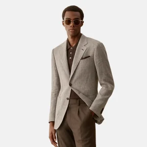 Premium MTM Half Canvas Italian Linen Cotton Blend Slim Fit Formal Men’s Suit Jackets Blazers