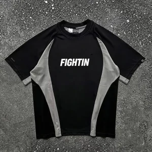 Premium Summer Quick Dry Breathable Polyester Stretch Streetwear Gym Top Men’s Black Grey Colorblock Sports T-Shirt