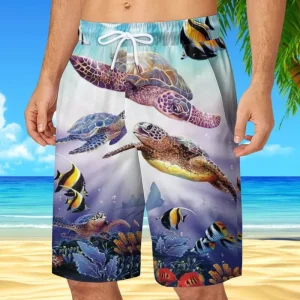 Pro Gym & Bodybuilding Plus Size Striped Leopard Paisley Beach Shorts Men’s Sporty Physique Training Wear 100% Polyester