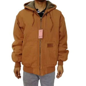 Professional Factory Brown Heavy Duty Insulated Canvas Winter Workwear Worker Men Canvas Work Jacket