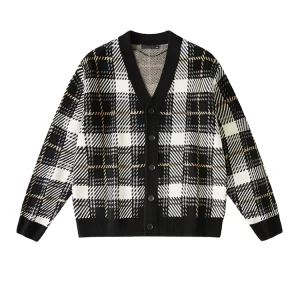 Professional Knitwear Custom Winter Men’s Jacquard Knit Button Down Wool Knitted Cardigan
