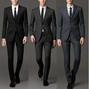 Professional Slim Men’s Business Casual Suit 70% Wool Jacket for Middle Aged Adults Plus Size