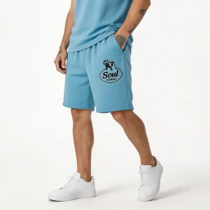 Pure Cotton Terry Wide Leg Drape Baggy Rolled Hem Sweat Men’s Shorts Women’s Set