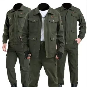 Pure Cotton Work Suit Men’s Spring and Autumn Thickened Labor protection Suit Working Welding Anti Scald Work Wear