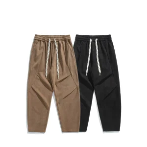 Quality New Comfortable Casual Flat Front Mid Rise Men’s Pants OEM Service Quick Dry Drawstring Closure