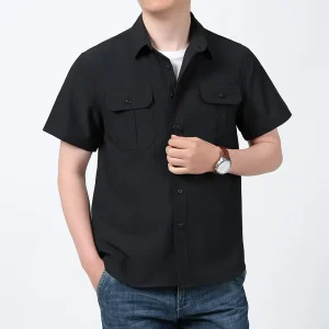 Quick Dry High Quality Oversized Work Casual Luxury Men’s Shirts Short Sleeve Shirt for Men