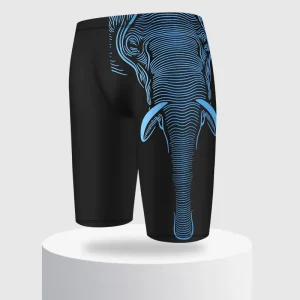 Quick Dry Large Size Men’s Swim Jammer Compression Square Leg Swim Brief Swimsuit