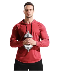 Quick Dry Men Running Sportswear Gym Sports Long Sleeve Fitness Workout Training Athletic Pullover Hoodie