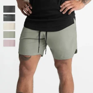 Quick Dry Men’s Polyester Training Workout Shorts Men Zippers Athletic Sports Shorts