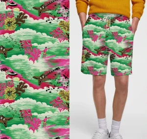 Quick Dry Men’s Swim Shorts 100% Polyester Microfiber Fabric Eco-Friendly and Organic Printed Pattern for Beach or Swim