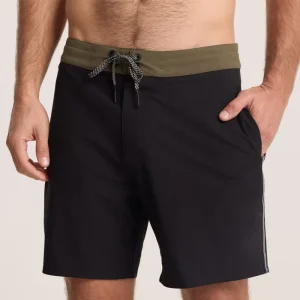 Quick Dry Men’s Swim Shorts & Trunks with Custom Logo Brown Waistband Polyester Four-Way Stretch Anti-Bacterial Summer Swimwear