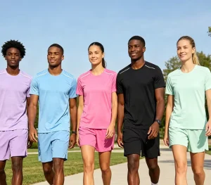 Quick-Dry Running Set Men’s Training Set Reflective Running Set Night Running Clothes Short Sleeve Set Breathable Sportswear