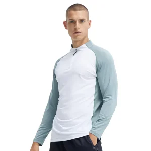 Quick Drying Long Sleeve Half Zipper Training Men’s Running Fitness Sportswear T Shirts