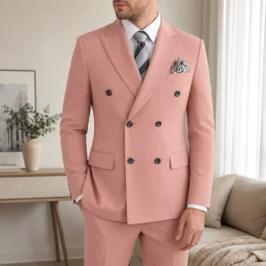 Ready Ship Elegant Lightweight Italian Style Formal Blazer Double Breasted Wedding High Quality Professional Men’s