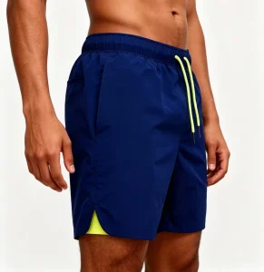 Recycled Poly Spandex Woven 4 Way Stretch Quick Dry Chlorine Resistant Drawstring Men Surf Beach Swim Board Shorts OEM