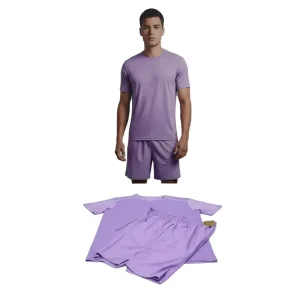Reflective Detail Men Running Set Short Sleeve Sports T-shirt and Athletic Shorts Breathable Soccer Jersey Workout Suit for Gym