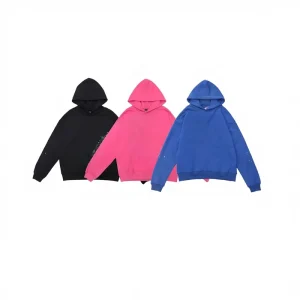 Regular Fit Lightweight Windproof Breathable Printed Cotton Pullover Hoodie for Men