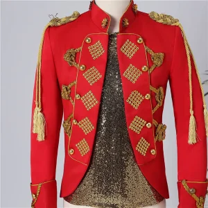Renaissance Men’s Suits Vintage Jacket King Prince Royal Court Coat Stage Wear Costume Homme