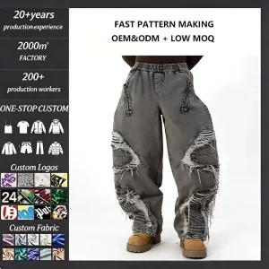 Retro Jeans Folding Heavy Style Denim Men’s Straight Casual Trousers CYJP-2610036