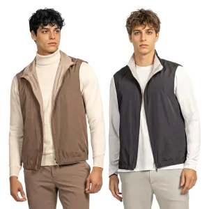 Reversible Sleeveless Track Vest for Men, Body Warmer