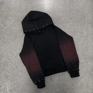 Rhinestone Hoodie Crystal Graphic Full Zip Sweatshirt Oversized Diamond Pullover Goth Streetwear Hooded Jacket