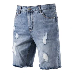 Ripped Jeans Summer Japanese Sports Pants Washed Terry Casual Shorts Men’s Shorts