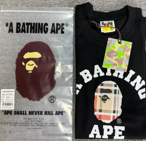 Round Neck Men Casual Cotton T-Shirt Trend Ape Cartoon Logo Street Daily Short Sleeve