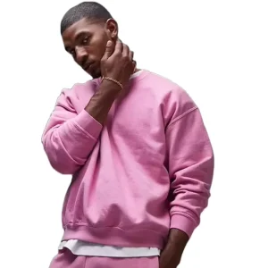 Round Neck Pink Color Fashion Sweater Pullover Sweatshirt Men Casual Tracksuit Street Wear Men’s Custom Pullover Oversize Hoodie