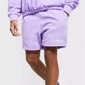 Running Workout Gym 5 Inch Inseam Solid Cotton French Terry Sweat Blank Custom Jogger Mens Fitness Shorts With Pockets